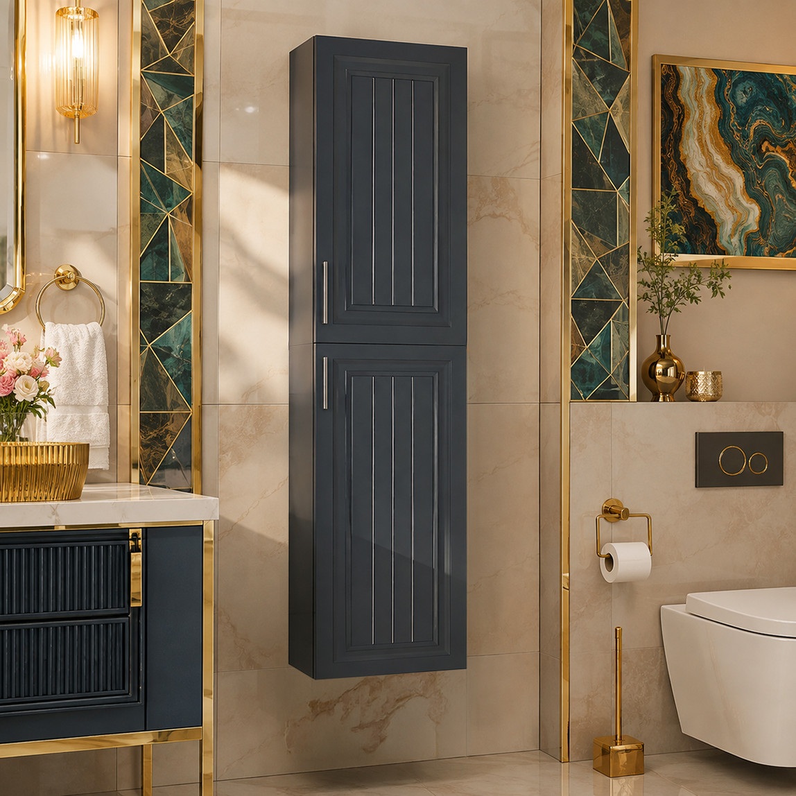 Gold Banyo Aria 38 cm Banyo Boy Dolabı Antrasit — Ürün görünümü