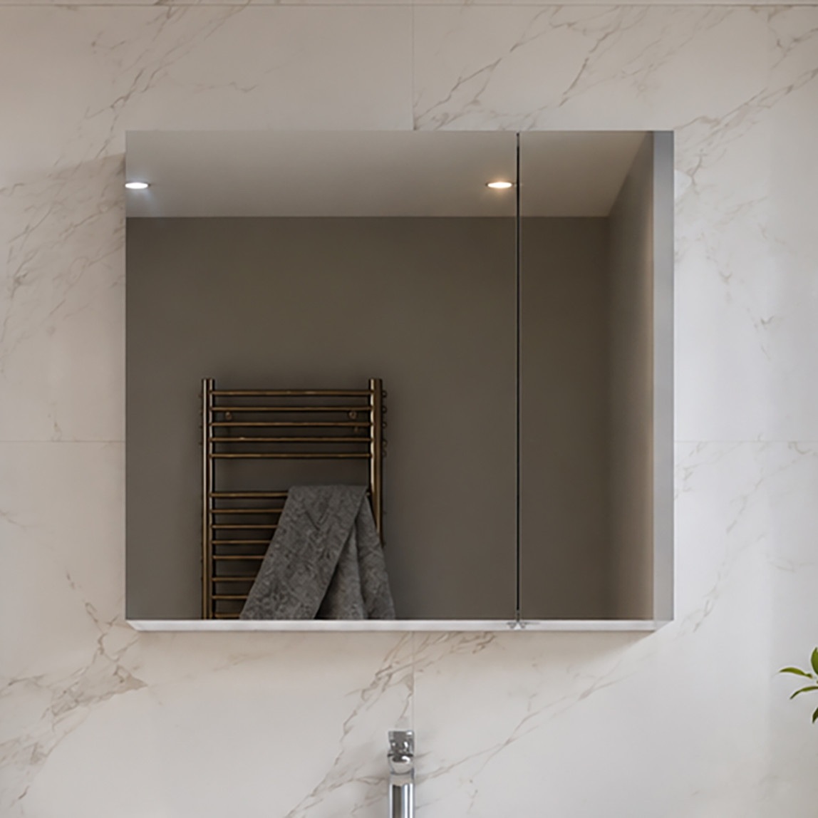 Bonitobagno Riano Aynalı 80 cm Banyo Dolabı Üst Modül Antrasit — Ürün görünümü