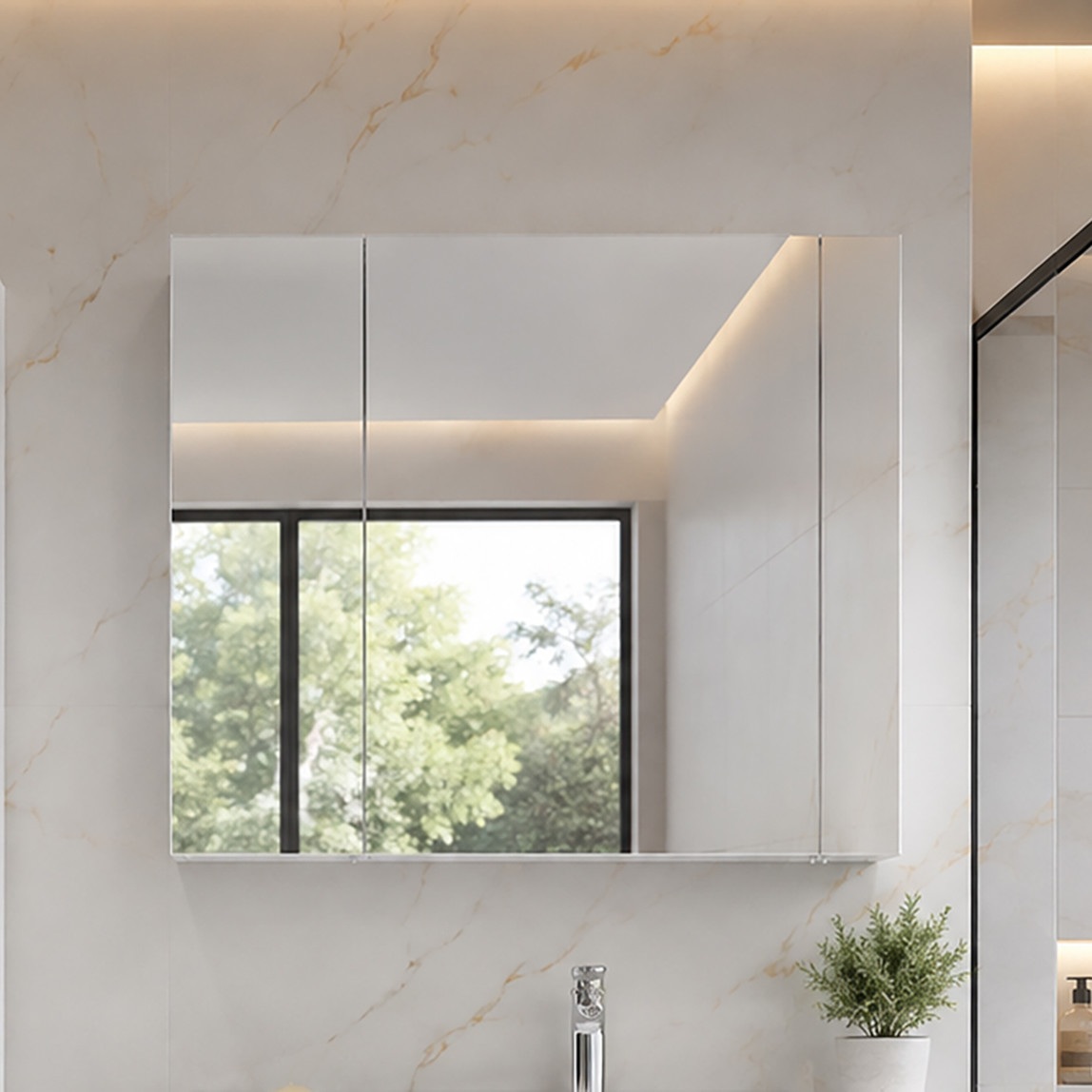 Bonitobagno Riano Aynalı 100 cm Banyo Dolabı Üst Modül Antrasit — Ürün görünümü