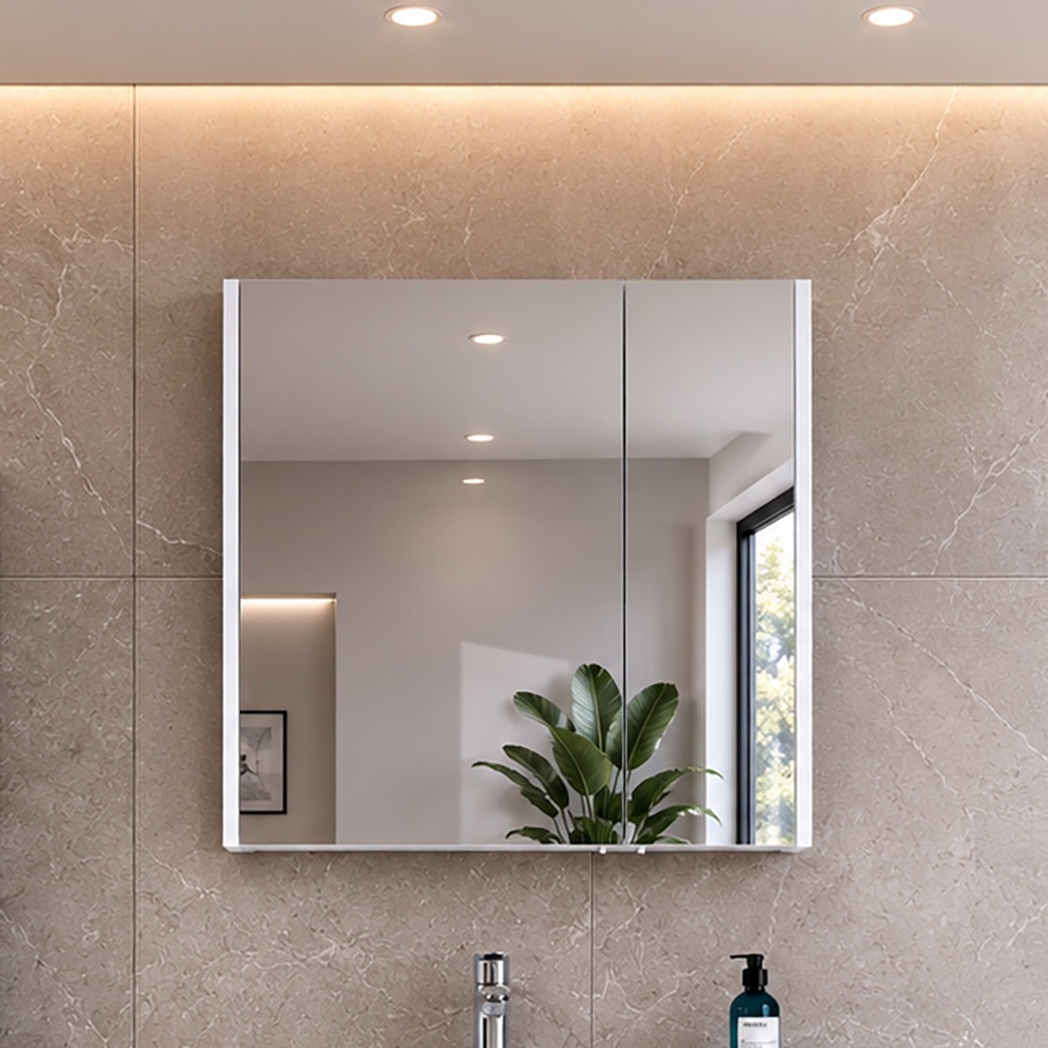 Bonitobagno Coste Aynalı 80 cm Banyo Dolabı Üst Modül Antrasit — Ürün görünümü