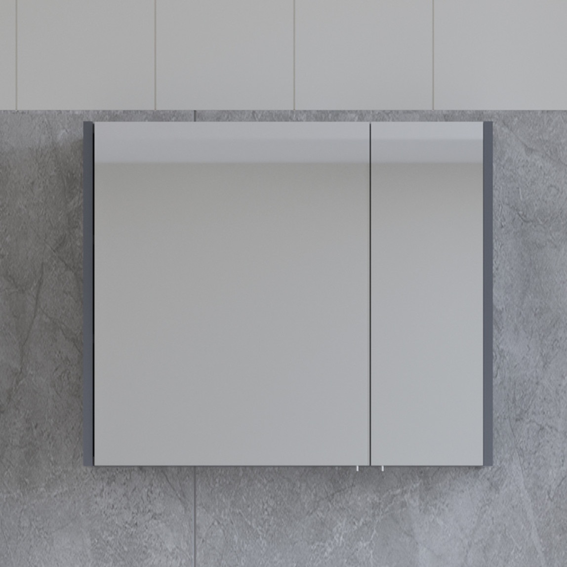 Bonitobagno Coste Aynalı 100 cm Banyo Dolabı Üst Modül Antrasit — Ürün görünümü