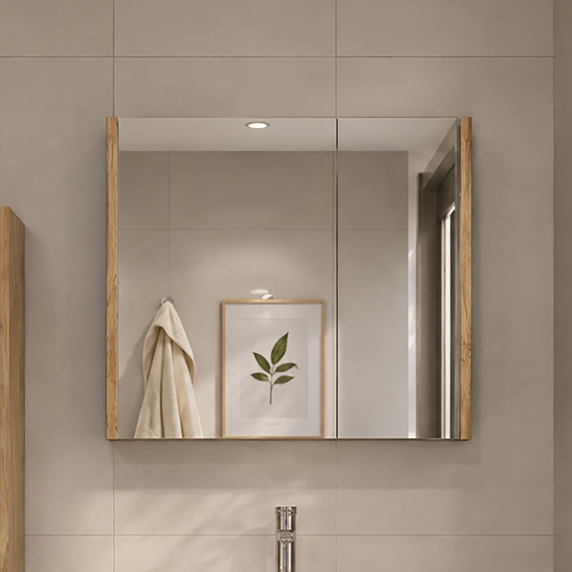 Bonitobagno Salvo Aynalı 80 cm Banyo Dolabı Üst Modül Beyaz — Ürün görünümü