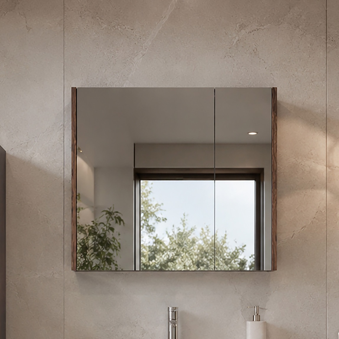 Bonitobagno Salvo Aynalı 80 cm Banyo Dolabı Üst Modül Antrasit — Ürün görünümü