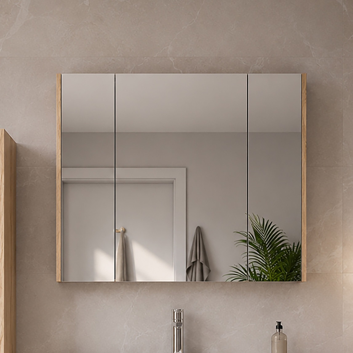 Bonitobagno Salvo Aynalı 100 cm Banyo Dolabı Üst Modül Antrasit — Ürün görünümü