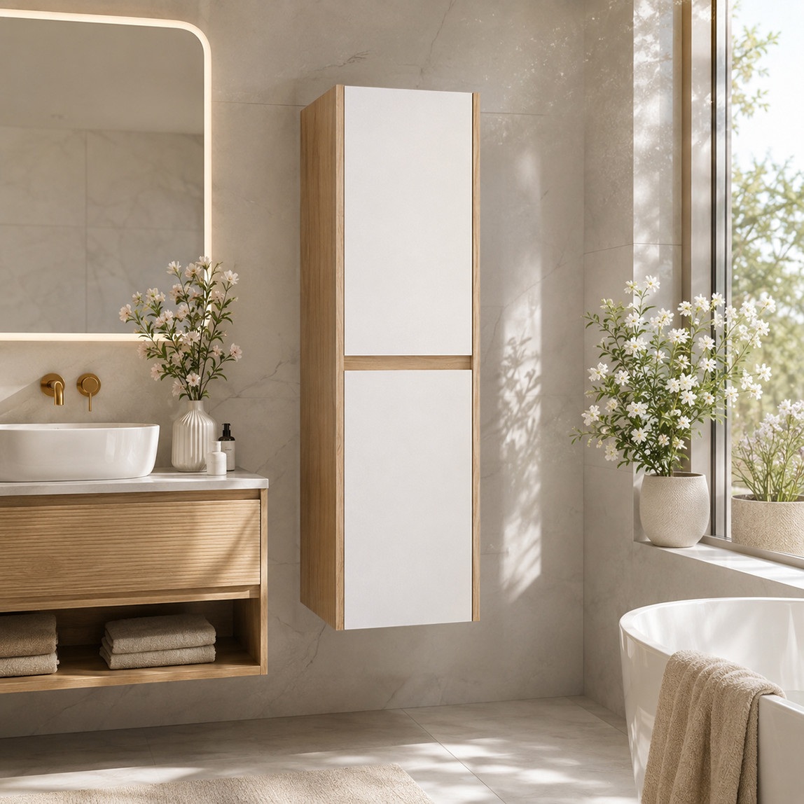 Bonitobagno Salvo 40 cm Banyo Boy Dolabı Beyaz — Ürün görünümü
