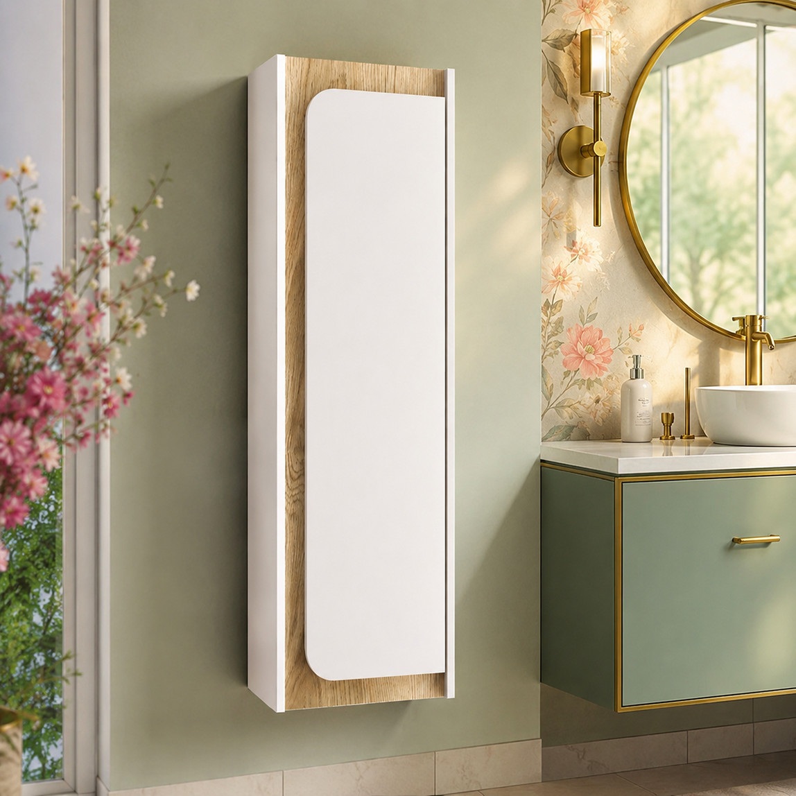 Gold Banyo Valery 35 cm Banyo Boy Dolabı Beyaz-Ceviz — Ürün görünümü