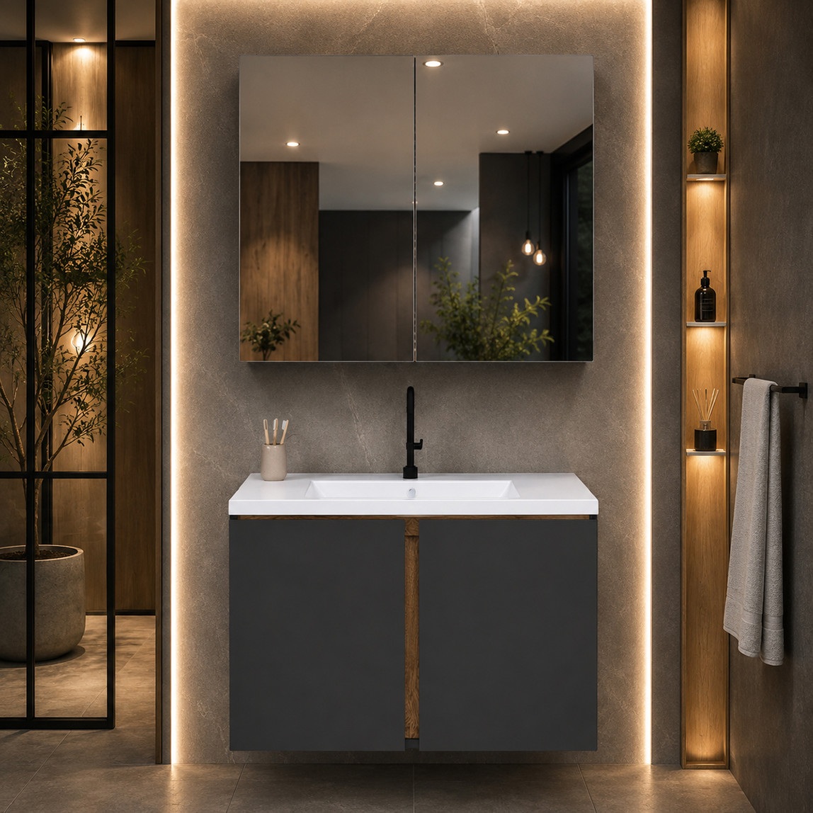 Fly Lavina 80 cm MDF Banyo Dolabı — Ürün görünümü